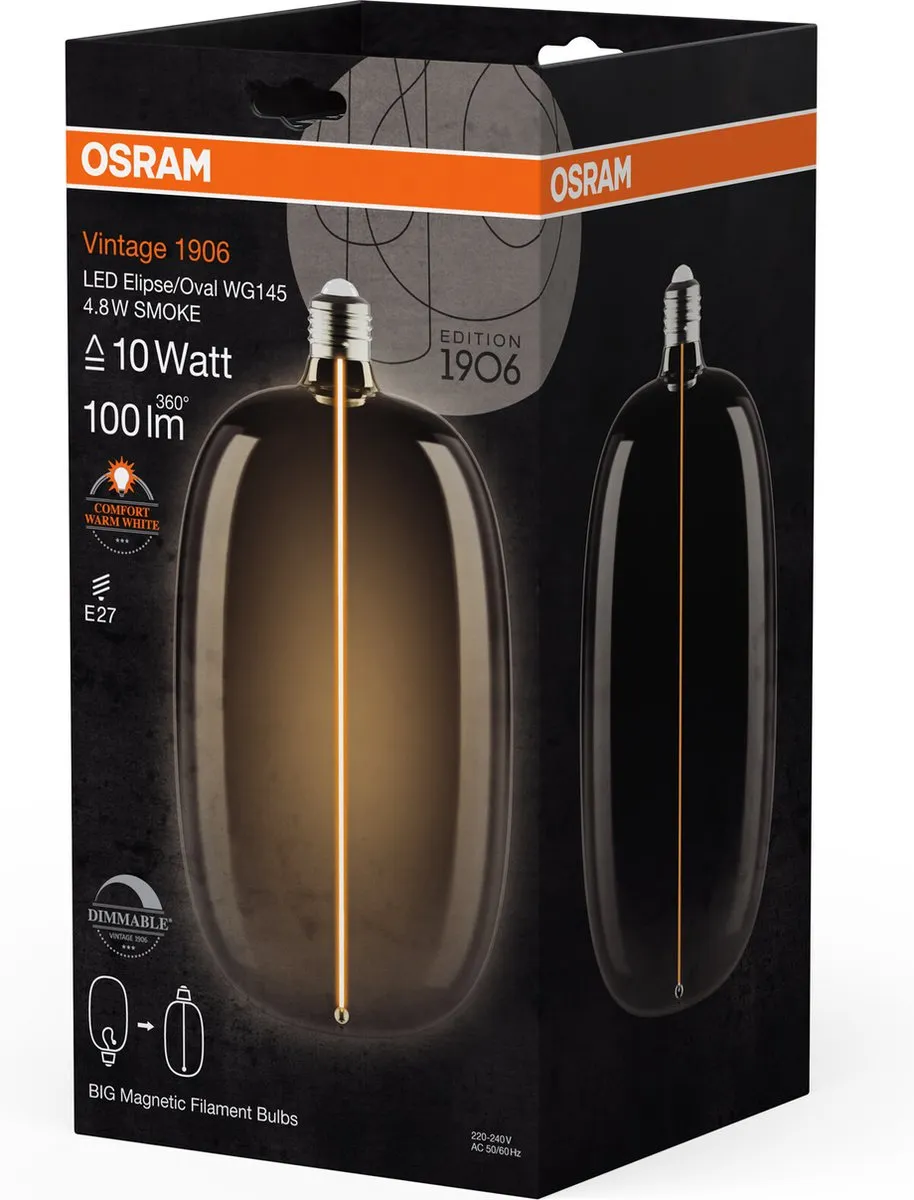 Osram Vintage 1906 Big Elipse Oval LED - 4,8W 100lm E27 Warm Wit