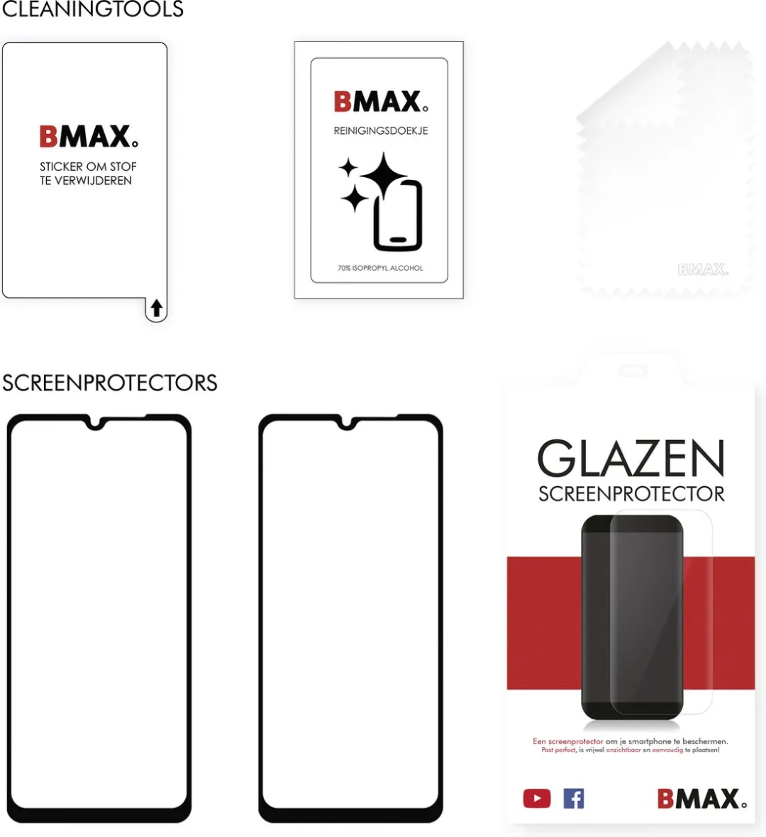 BMAX Samsung Galaxy A04 Screenprotector 2 Stuks - Zwart