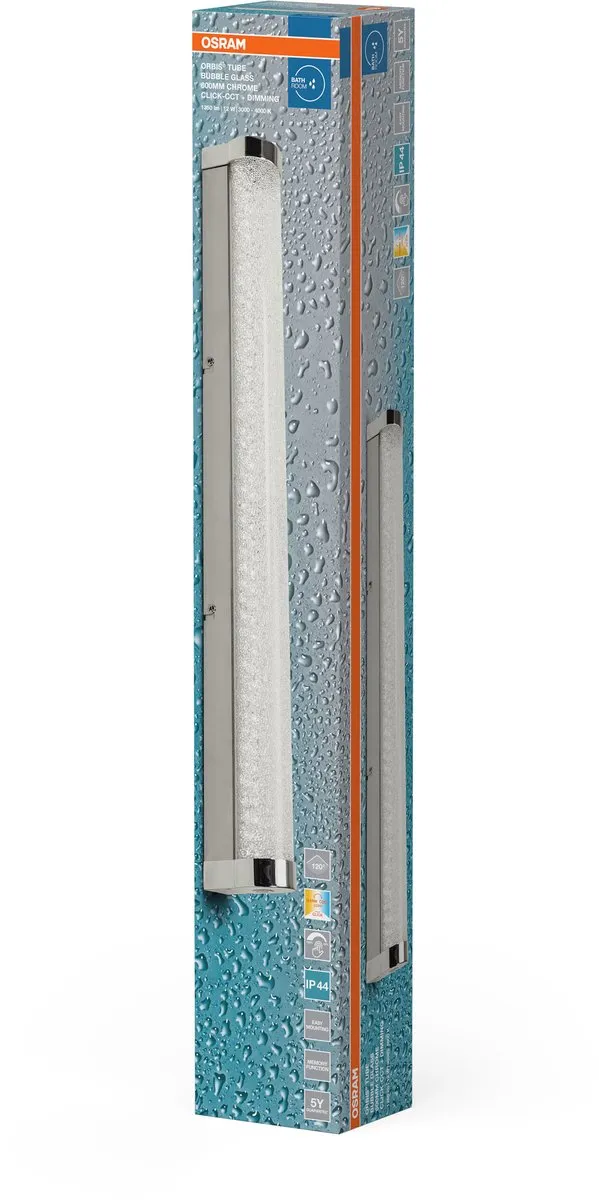 Osram Orbis Tube LED Wandlamp 12W 1200lm - Chroom - 60cm - IP44