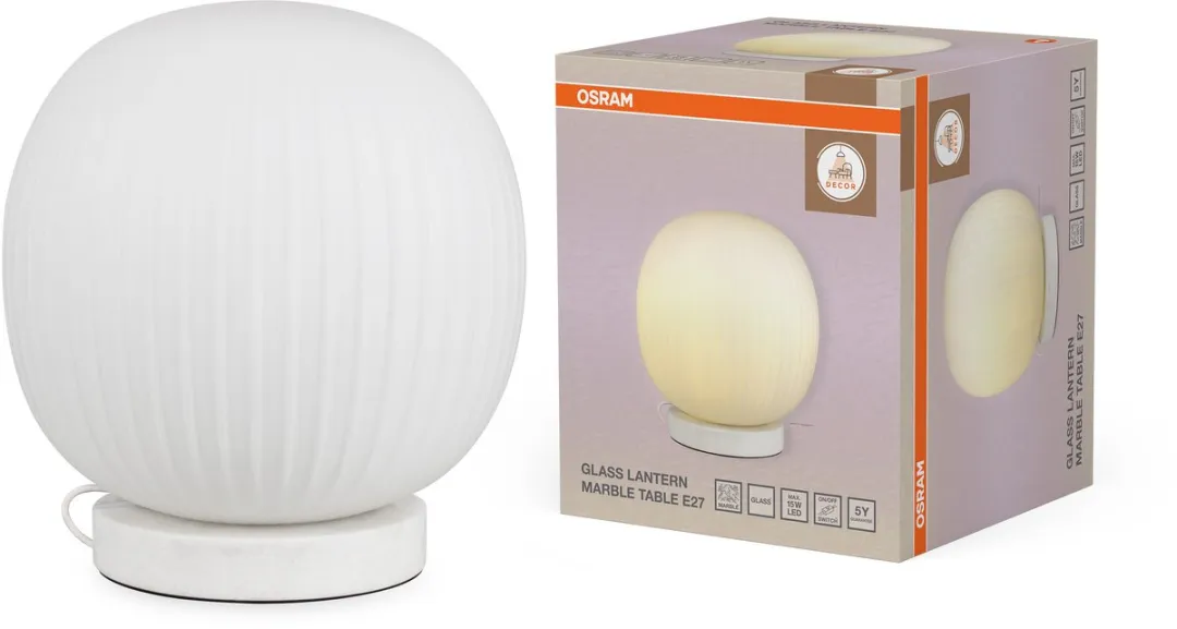 Osram Decor Glazen Tafellamp E27 - 310mm - Wit