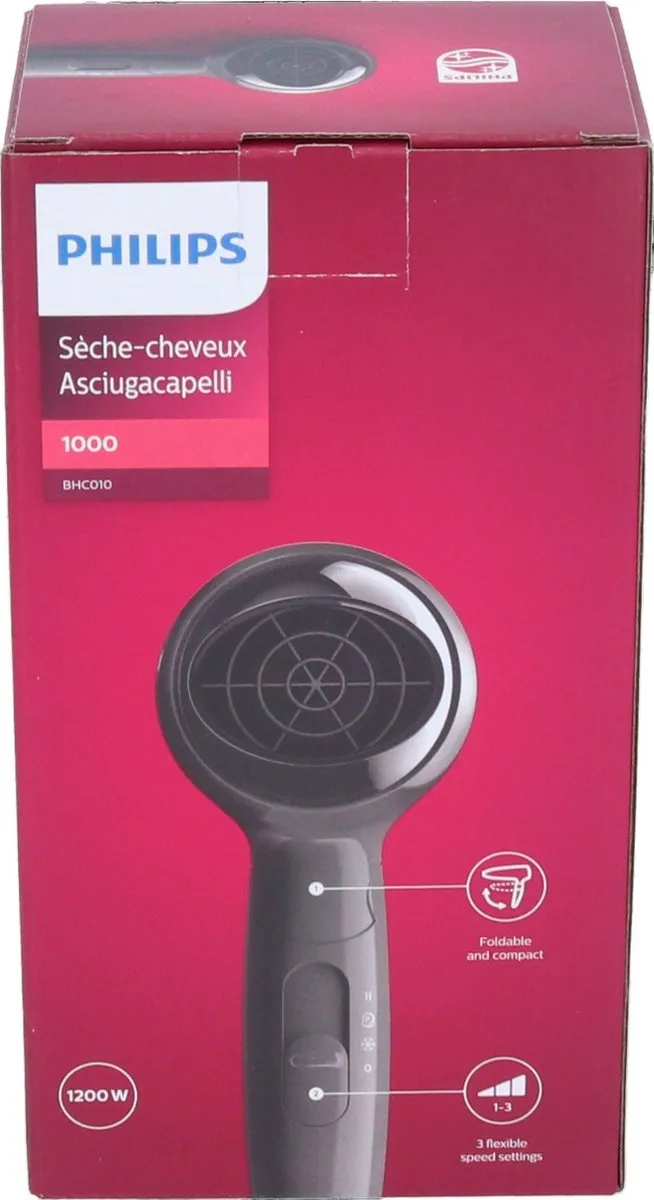 Philips Essential Care BHC010/10 Haardroger - 1200W - Zwart