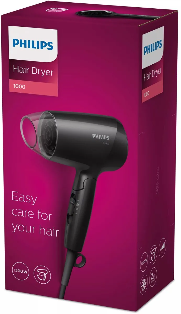 Philips Essential Care BHC010/10 Haardroger - 1200W - Zwart