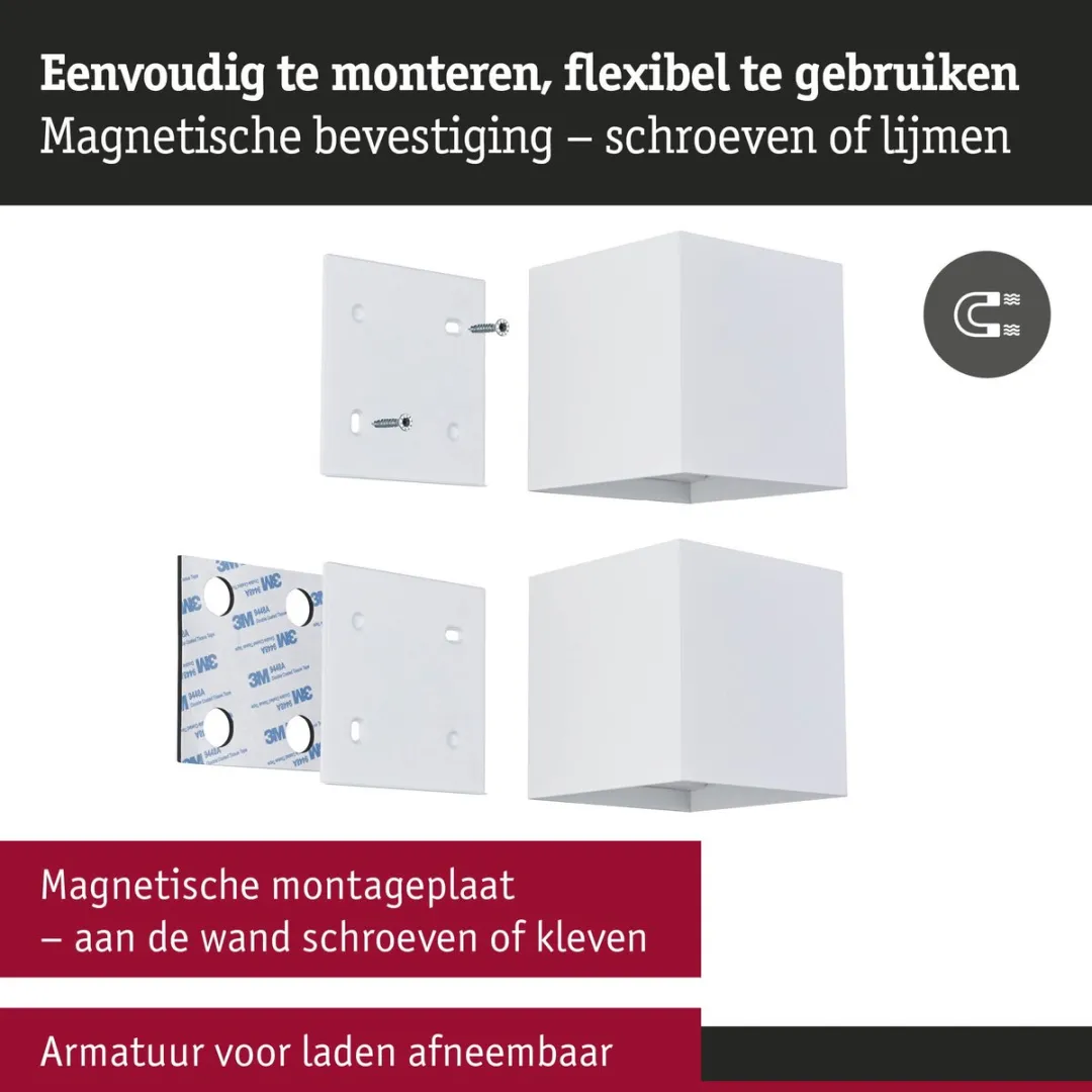 Paulmann Nyara LED Wandlamp 2x1W 3000K - IP44 Wit