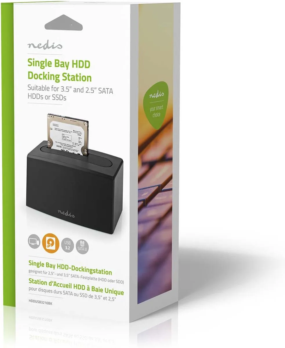 Nedis HDDUSB3210BK Dual-Bay Docking Station - 2.5/3.5" Harde Schijven - Zwart