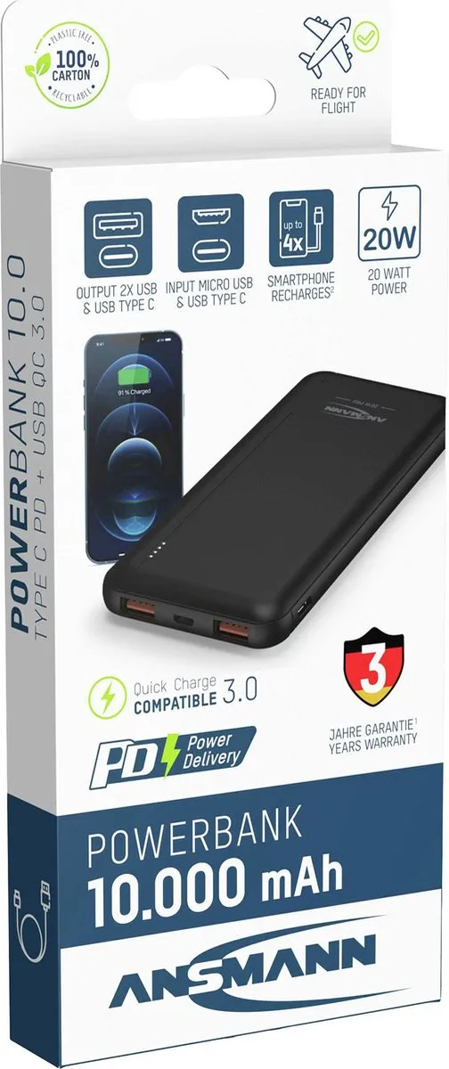Ansmann Powerbank 10000mAh PB320PD