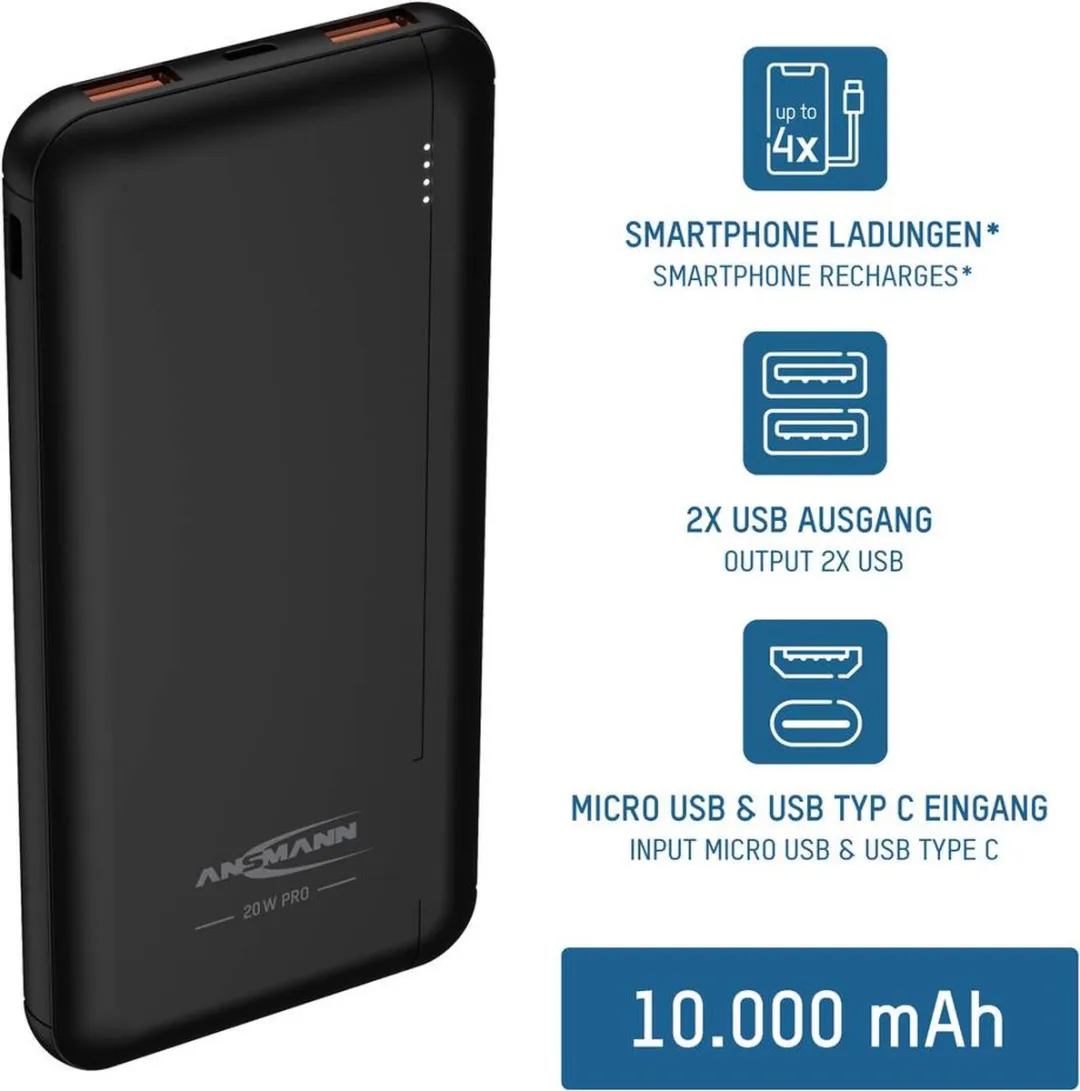 Ansmann Powerbank 10000mAh PB320PD - Smartphone