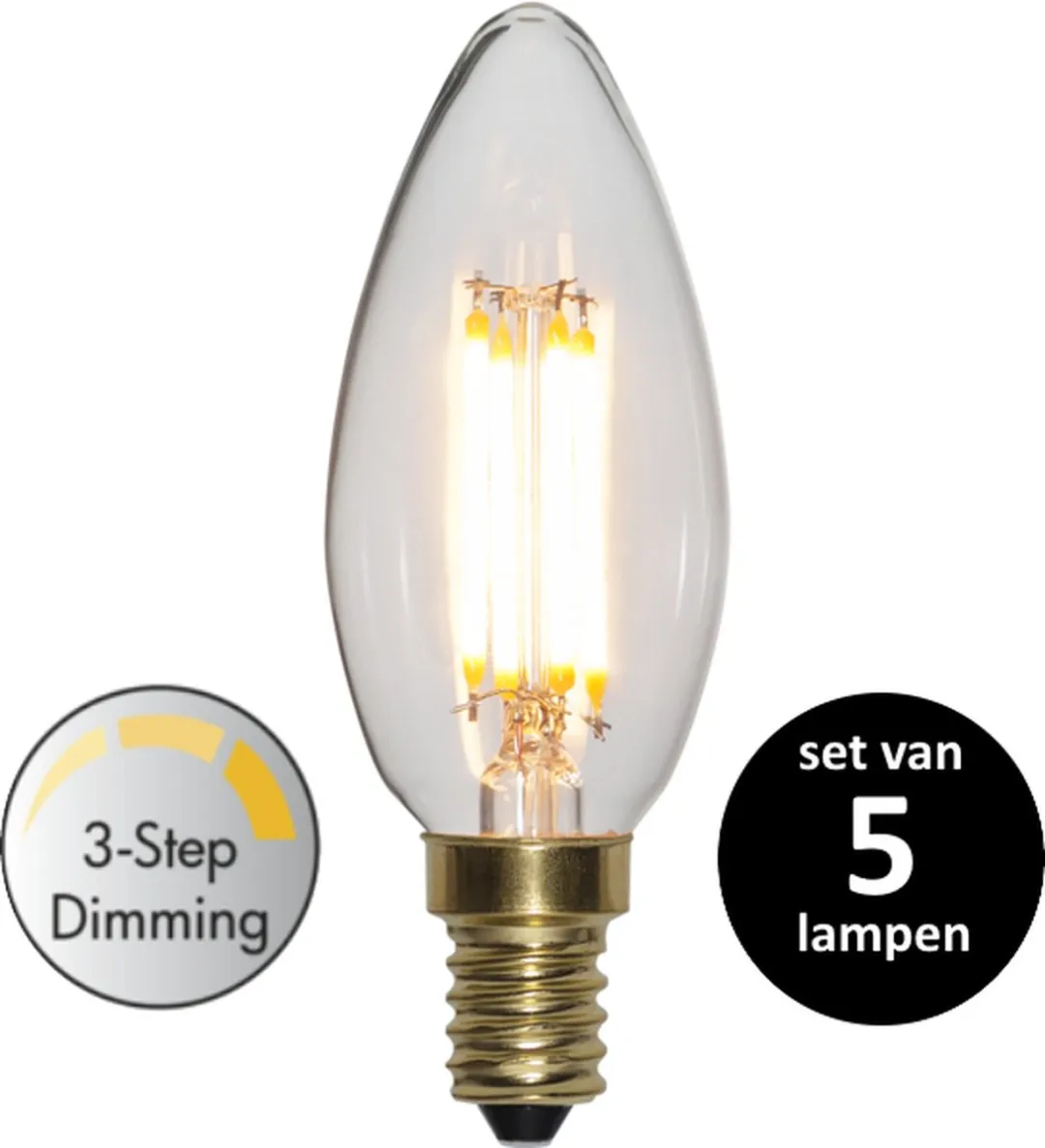 Star Trading LED Kaarslamp 4W E14 2100K - 5 Stuks