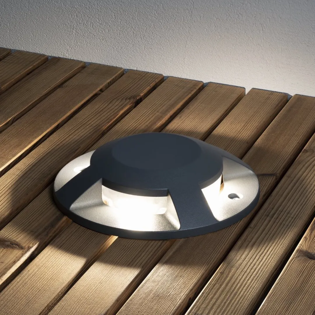 Konstsmide Grondspot 4 LED 3000K IP65 20cm Aluminium - Wit