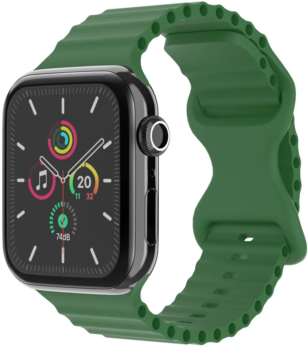 Athletic siliconen bandje - Geschikt voor Apple Watch 1, 2, 3, 4, 5, 6, 7, 8, 9, 10, 11 (42 mm), SE - 38/40/41 mm - Donkergroen