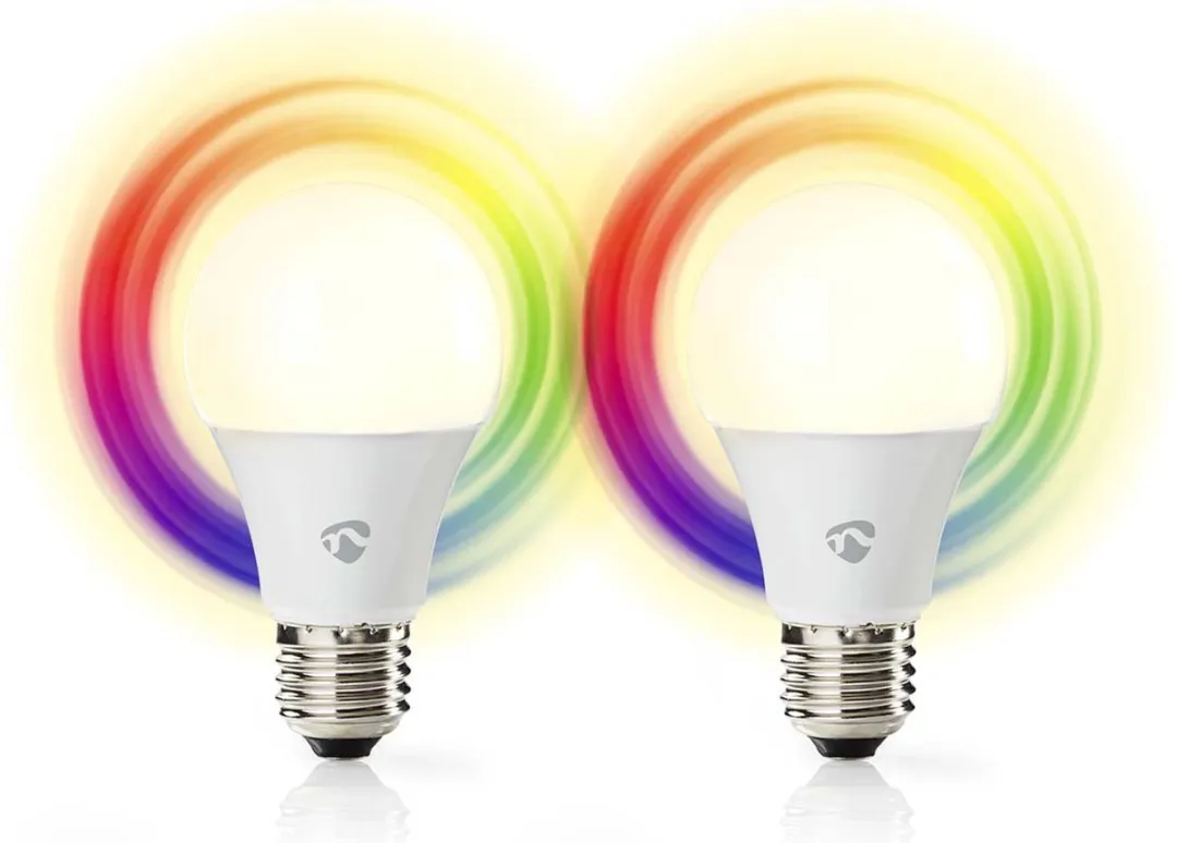 Nedis SmartLife RGB/Wit E27 Lamp 9W - 2 Stuks - Mat