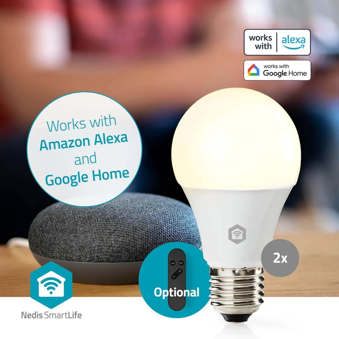 Nedis SmartLife RGB/Wit E27 Lamp 9W - 2 Stuks - Mat