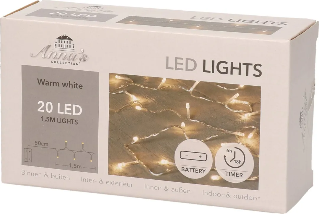 Anna's Collection Kerstverlichting 20 LED Warm Wit