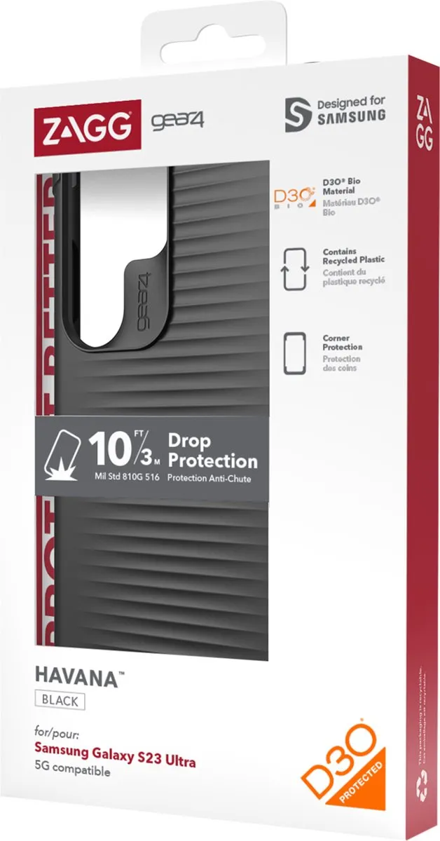 Gear4 Hoesje Siliconen Geschikt voor Samsung Galaxy S23 Ultra - Gear4 Havana Backcover - Zwart