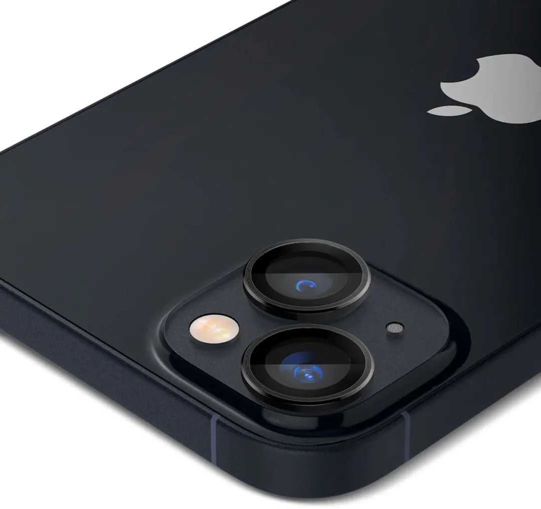 Spigen iPhone 14/14 Plus Cameralens Glasbeschermer - 2 Stuks - Zwart