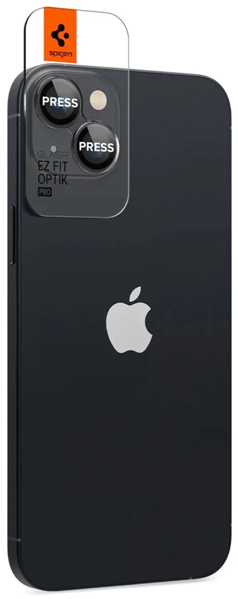 Spigen iPhone 14/14 Plus Cameralens Glasbeschermer - 2 Stuks - Zwart