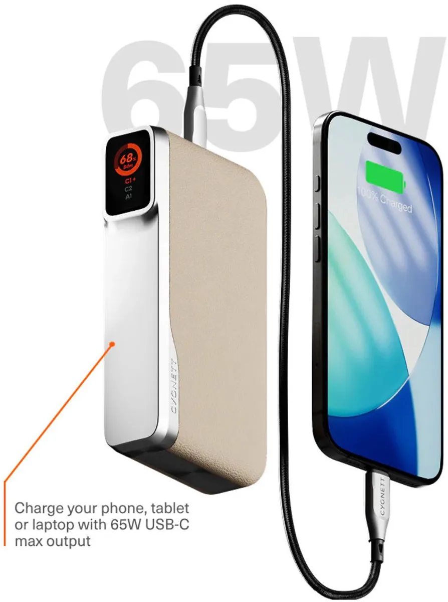 Cygnett Encore 20.000mAh Power Bank CY5632PBCHE - 65W - Wit - afbeelding 6 van 6
