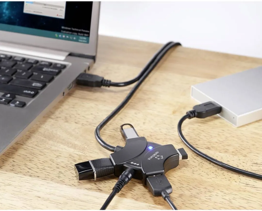 Renkforce RF-6270930 USB-hub 4 Poorten USB 2.0 - Zwart