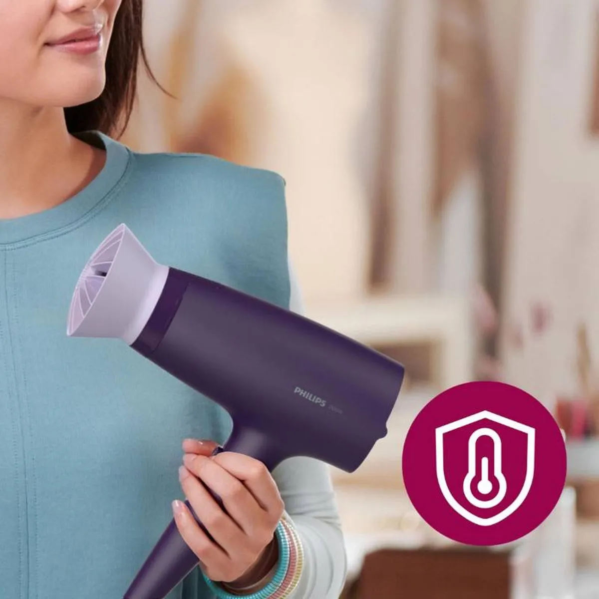 Philips BHD340/10 Haardroger - 2100W - Violet
