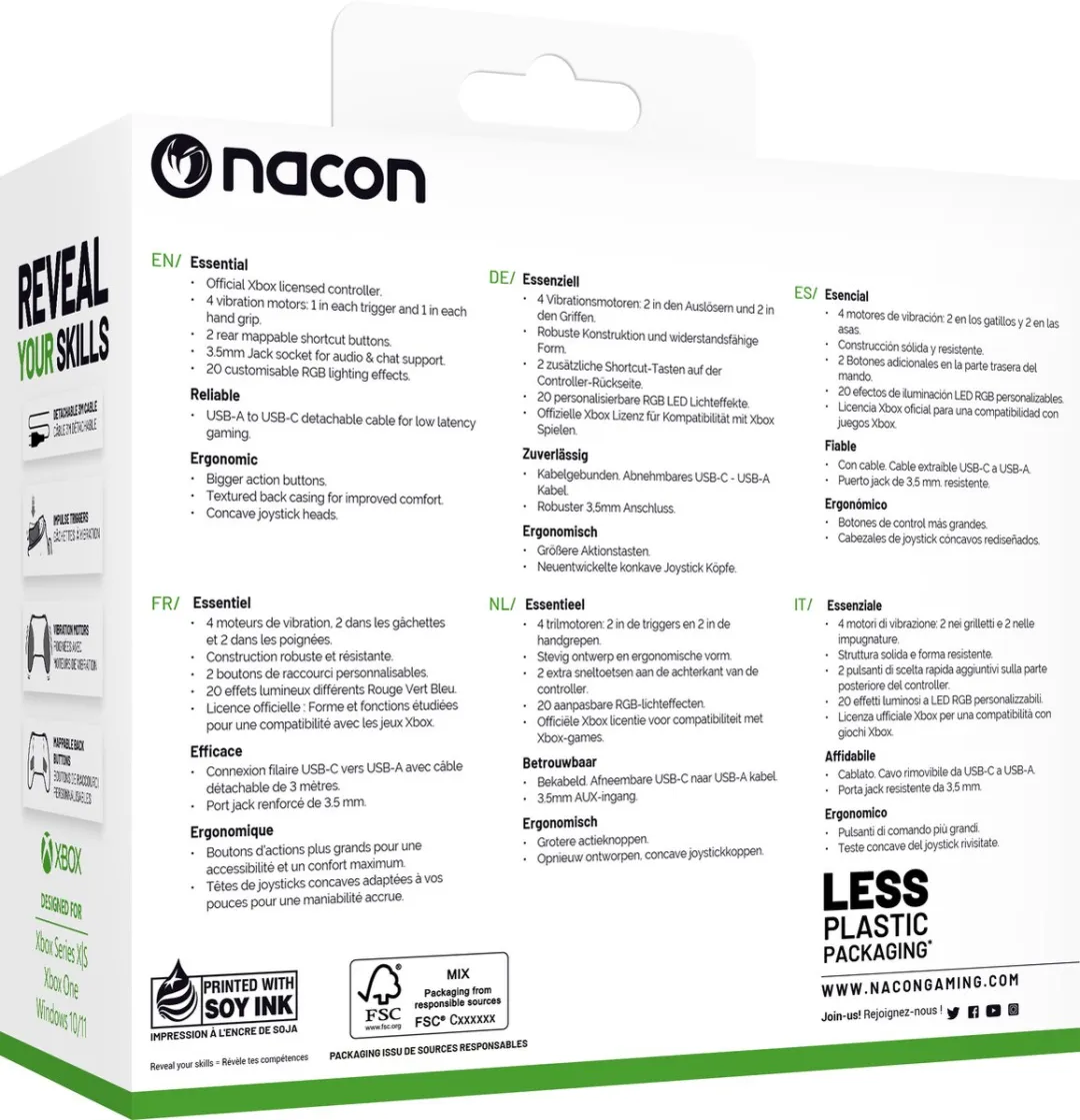 Nacon Wired Evol-X XBXEVOL-XPROLIGHT Controller - Xbox Series X - RGB