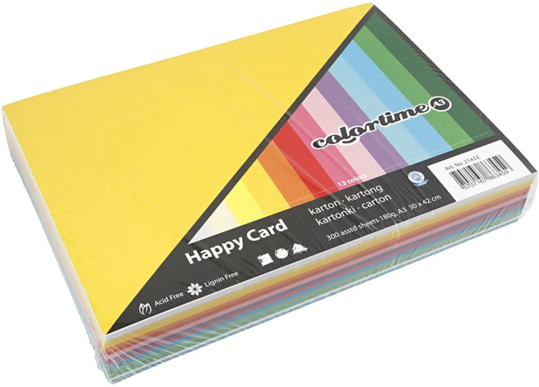 Colortime Hobbykarton Lente A3 Multicolor - 300 Vel 180g