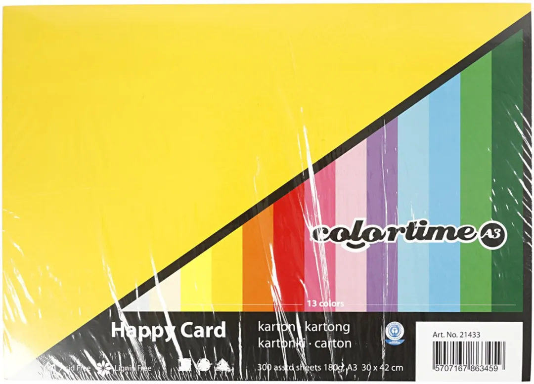 Colortime Hobbykarton Lente A3 Multicolor - 300 Vel 180g