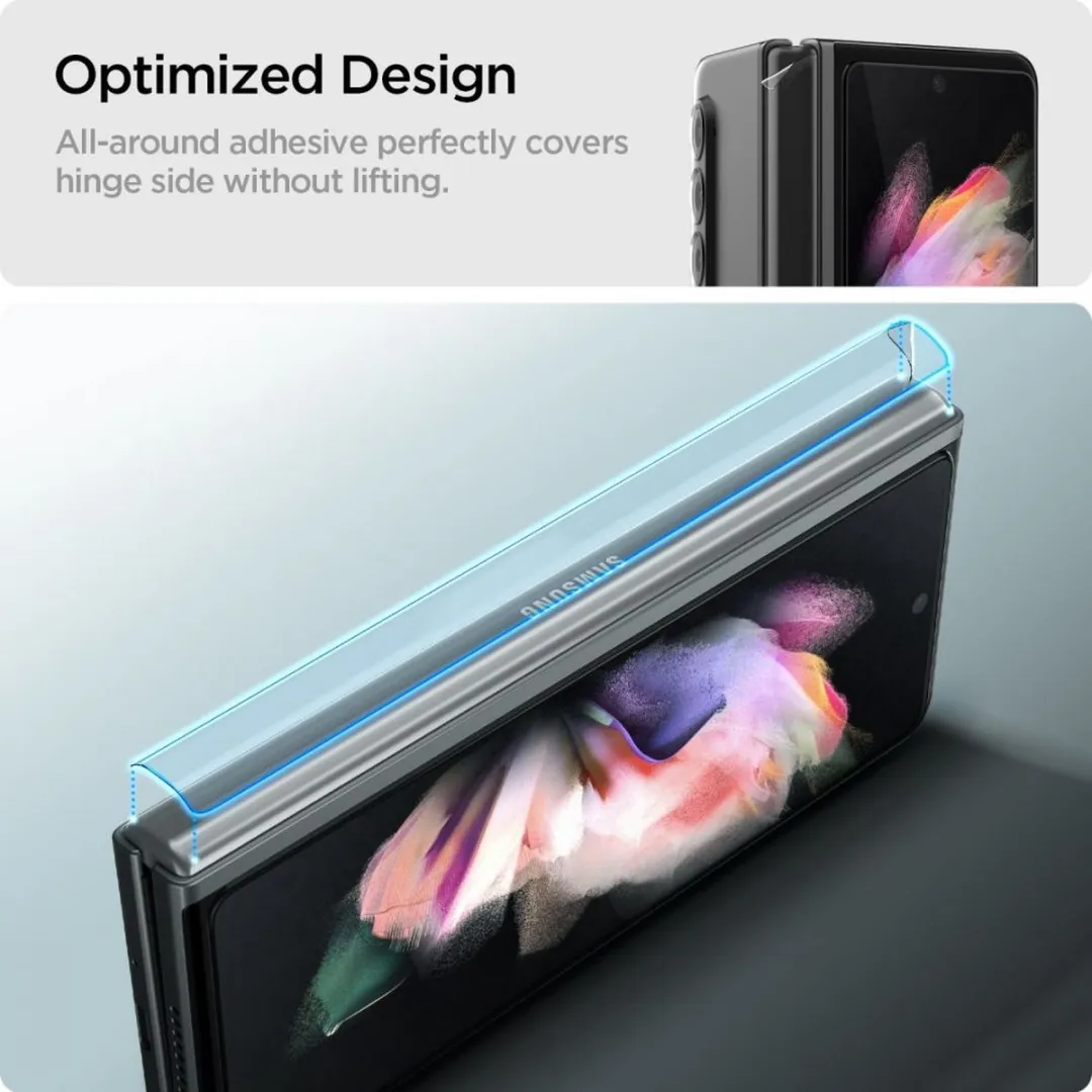 Spigen Samsung Galaxy Z Fold 3 Scherm- en Scharnierbeschermer - Full Cover Glas - Zwart
