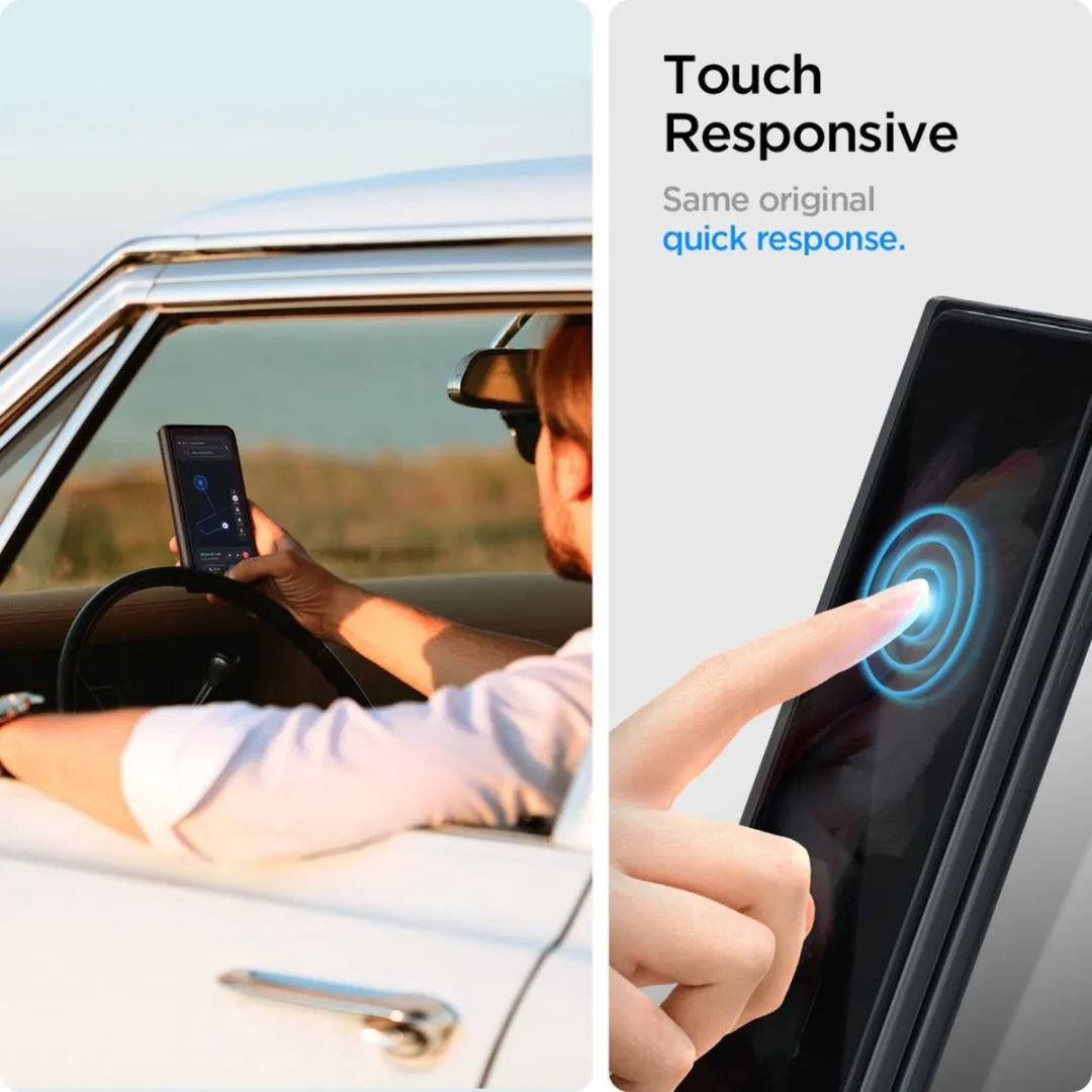 Spigen Samsung Galaxy Z Fold 3 Scherm- en Scharnierbeschermer - Full Cover Glas - Zwart