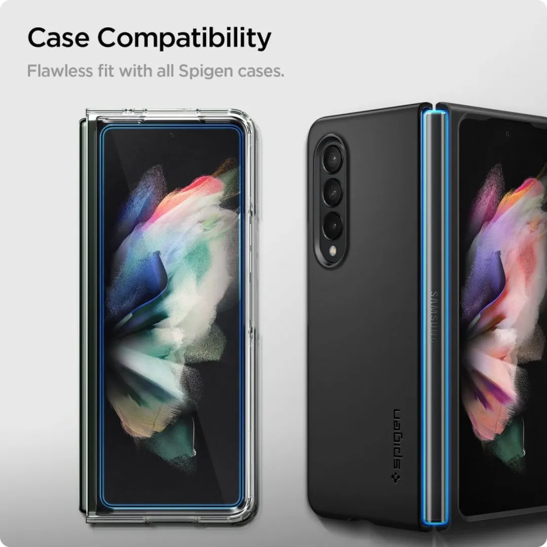 Spigen Samsung Galaxy Z Fold 3 Scherm- en Scharnierbeschermer - Full Cover Glas - Zwart - afbeelding 6 van 6