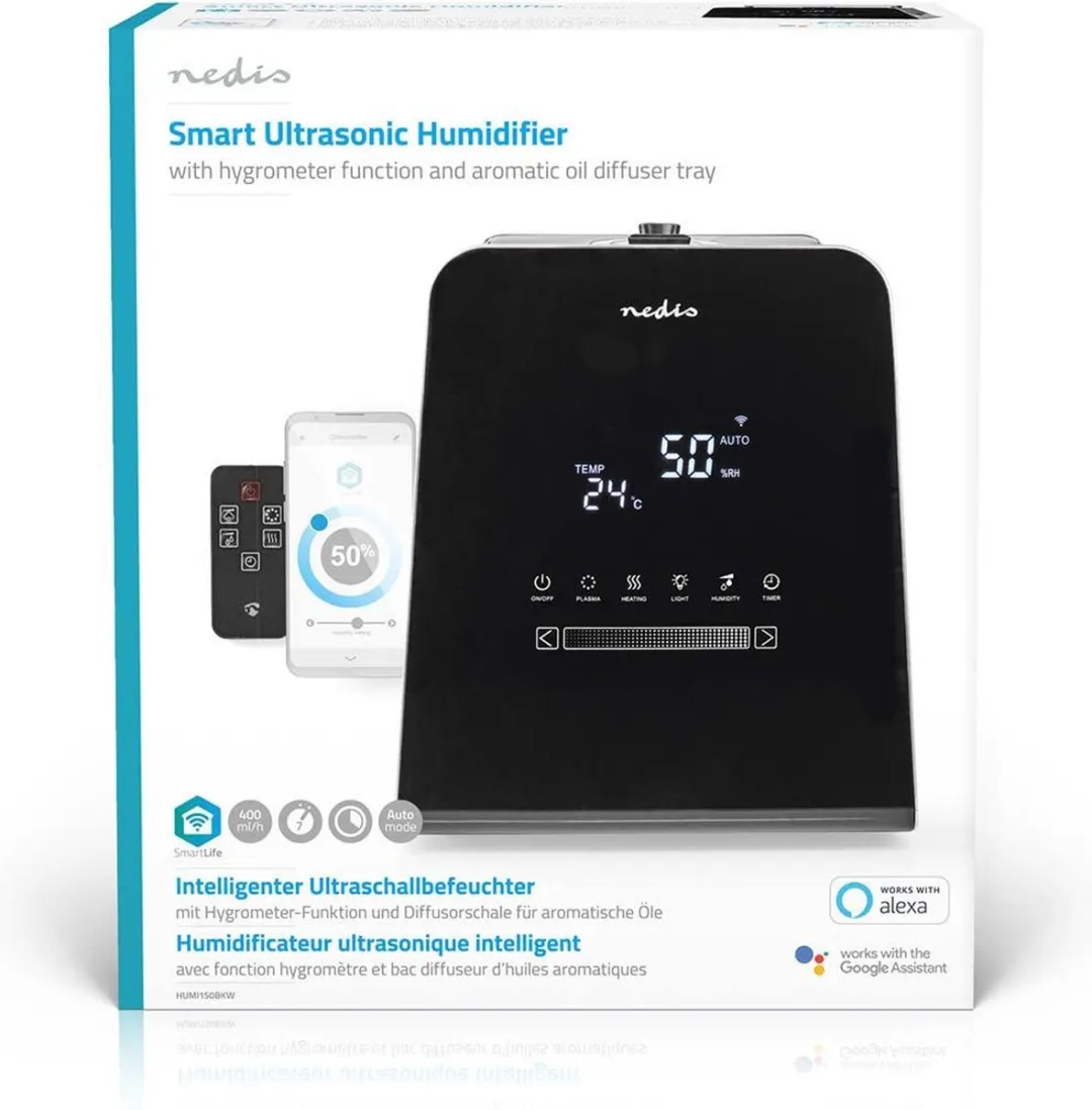 Nedis SmartLife HUMI150BKW Luchtbevochtiger - 110W - Koel/warm - 5.5L - Zwart