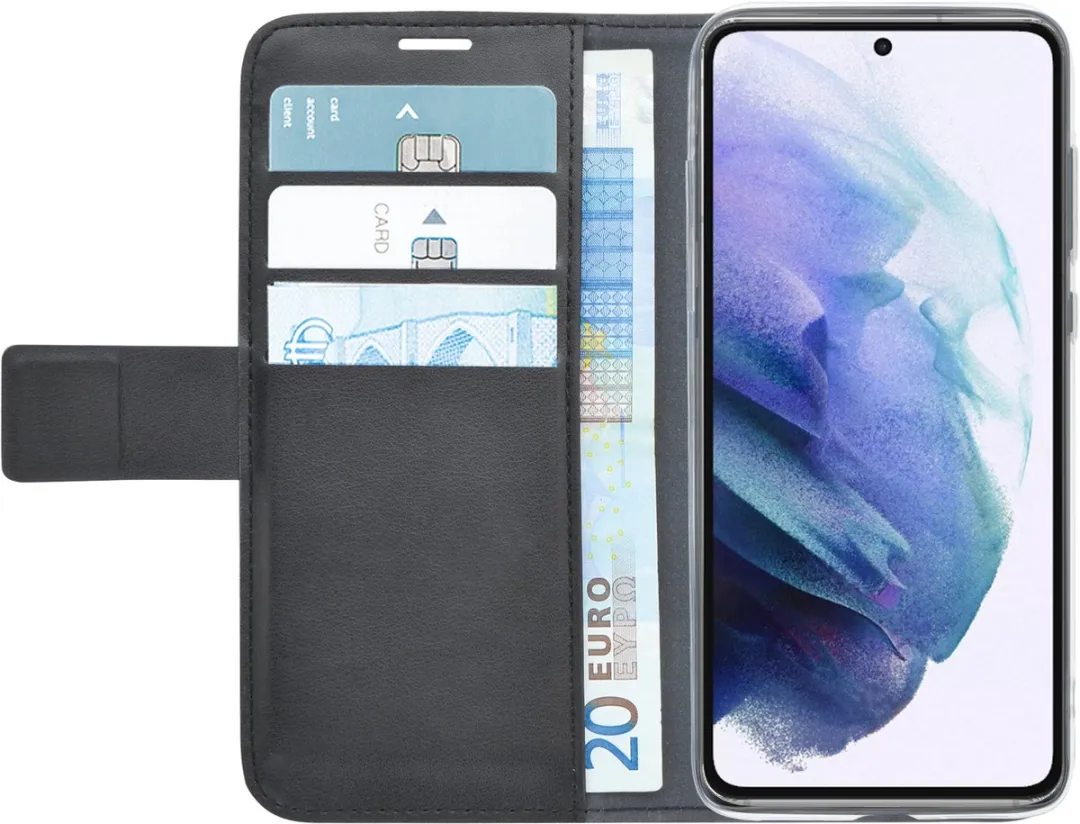 Azuri Walletcase AZWALCLRSAG906-JOL - Samsung Galaxy S22+ - 3 Pasjes - Zwart