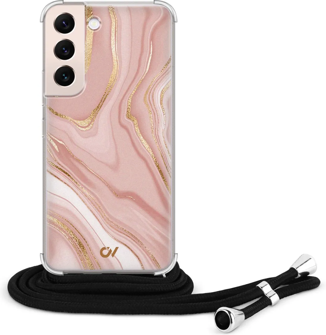 Casevibes Telefoonhoesje Samsung S22 Rose Marble - Roze