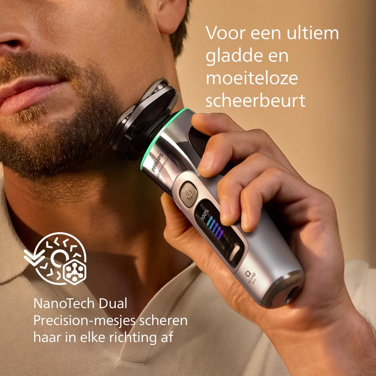 Philips i9000 Prestige Ultra Scheerapparaat XP9404/46 - UV Oplaadcase & Baardstyler - Zilver - afbeelding 6 van 6