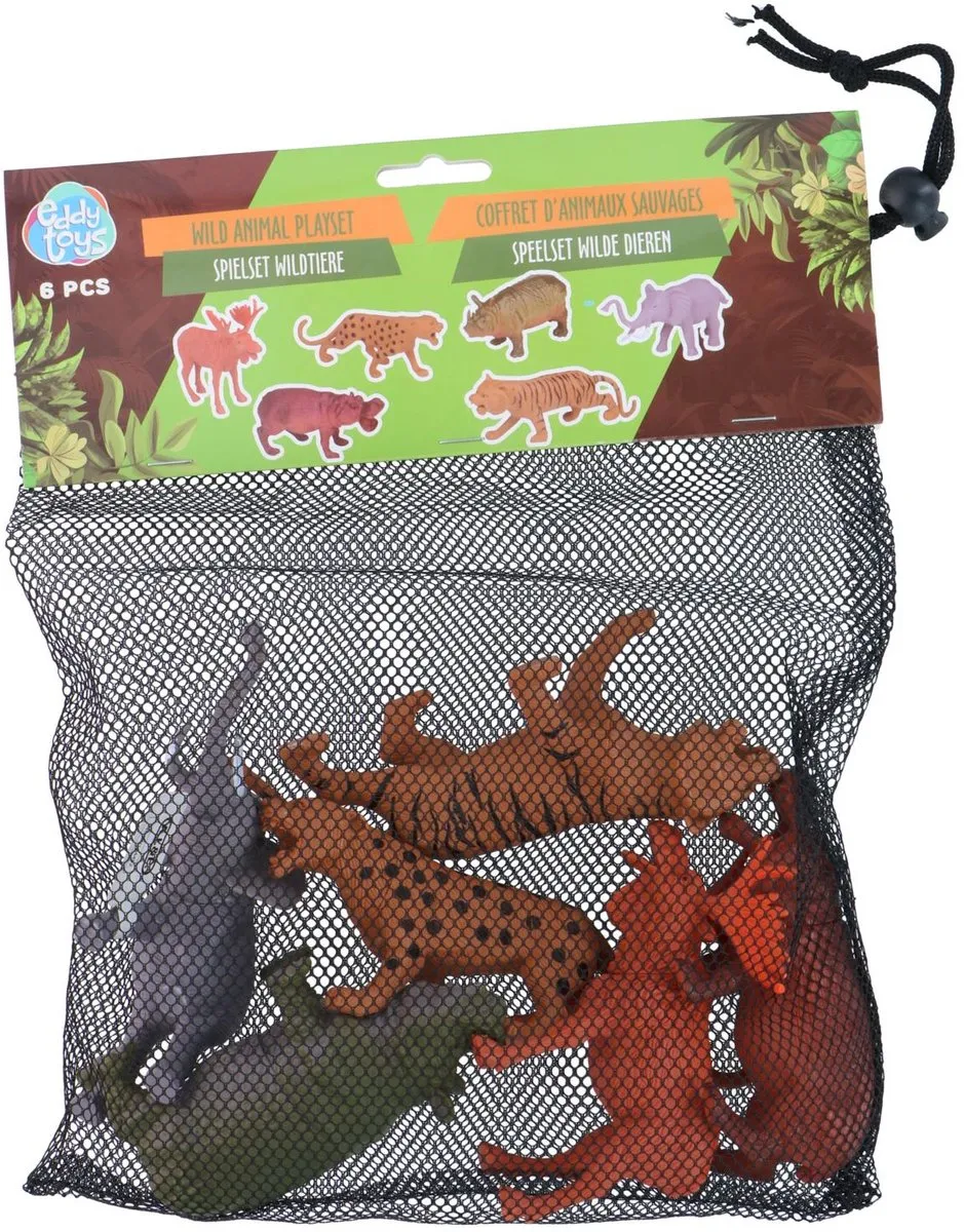 Eddy Toys Wilde Dieren Speelset 6 Stuks - Dierfiguren