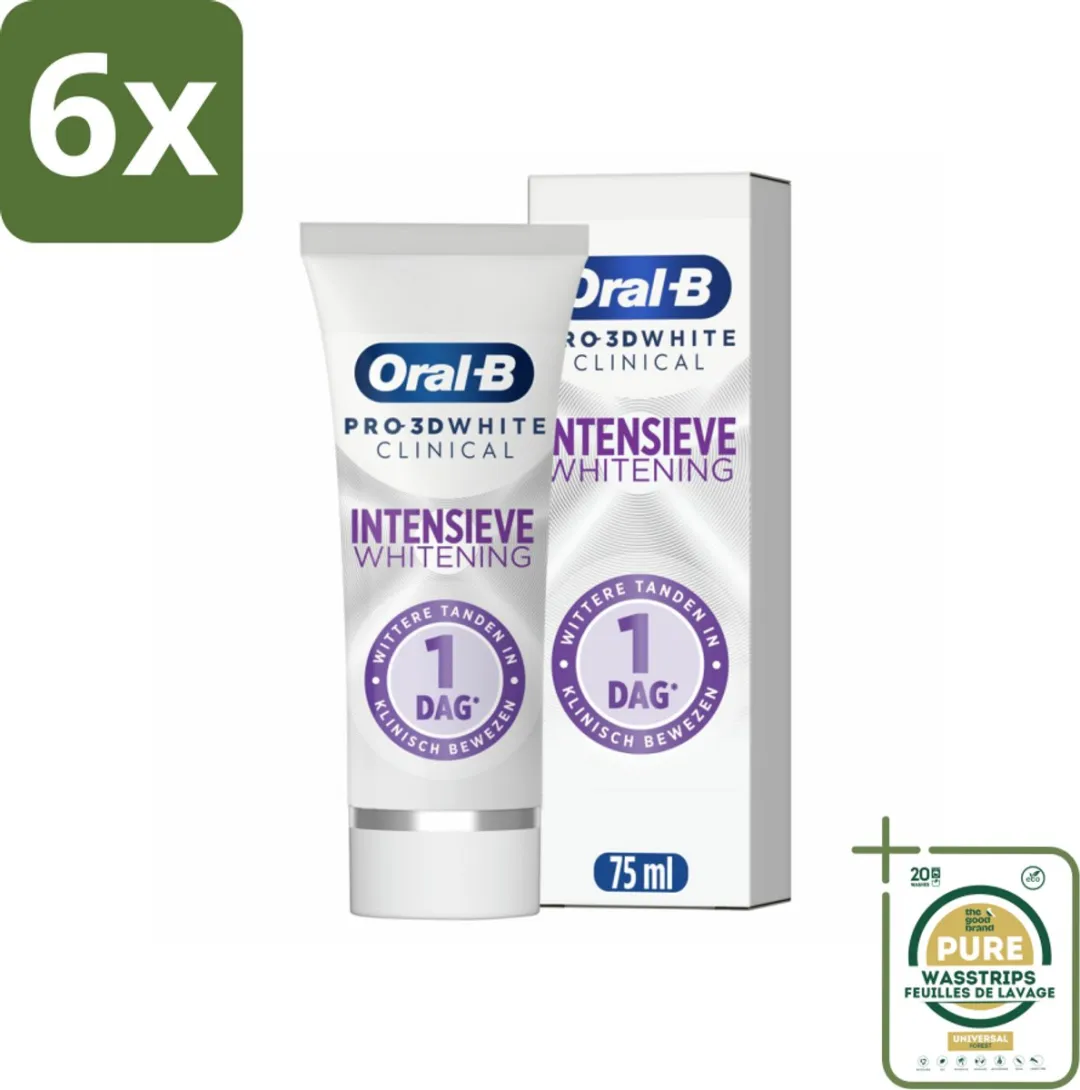 Oral-B Pro 3D White Clinical Tandpasta 75ml - 6 Stuks