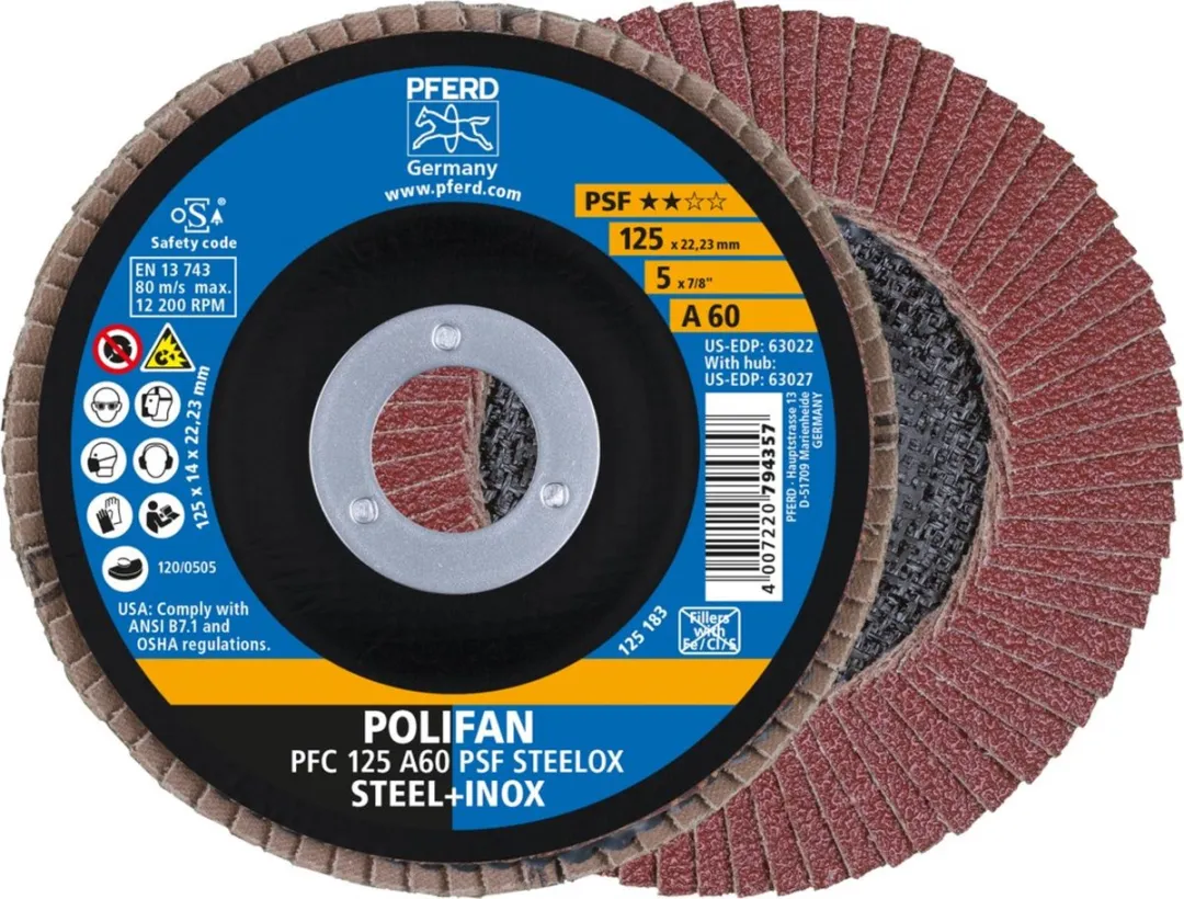 Pferd Lamellenschijf Korund PFC 125 A 60 PSF STEELOX - 125mm