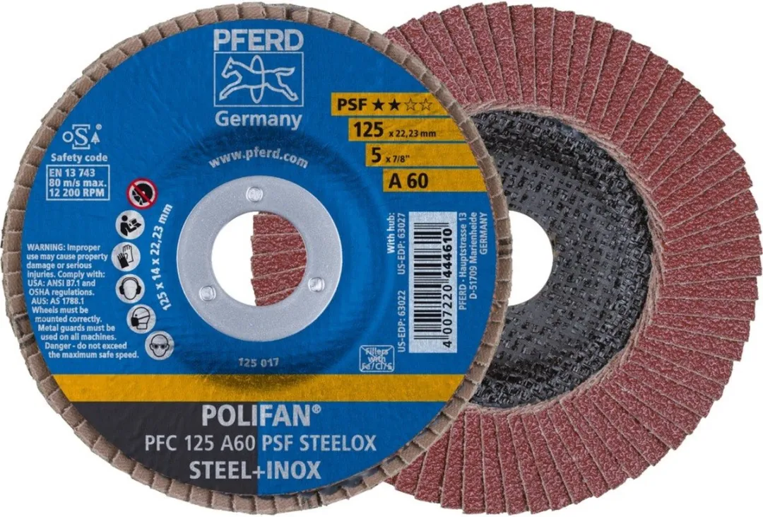 Pferd Lamellenschijf Korund PFC 125 A 60 PSF STEELOX