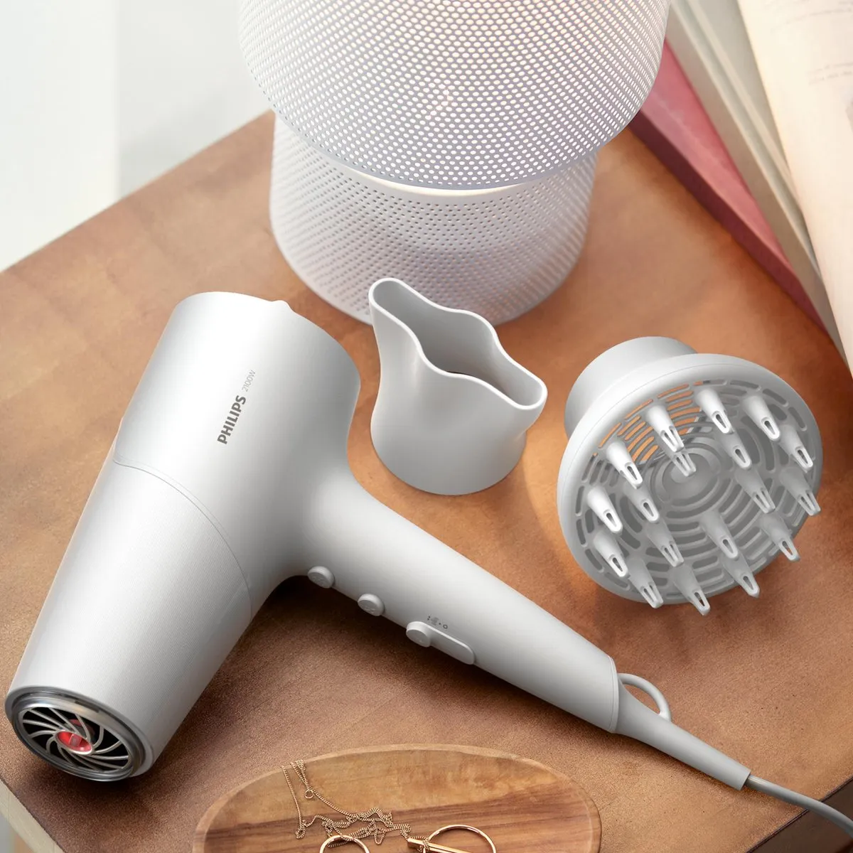 Philips Series 5000 BHD500/20 Föhn - 2100W - Wit/Metallic