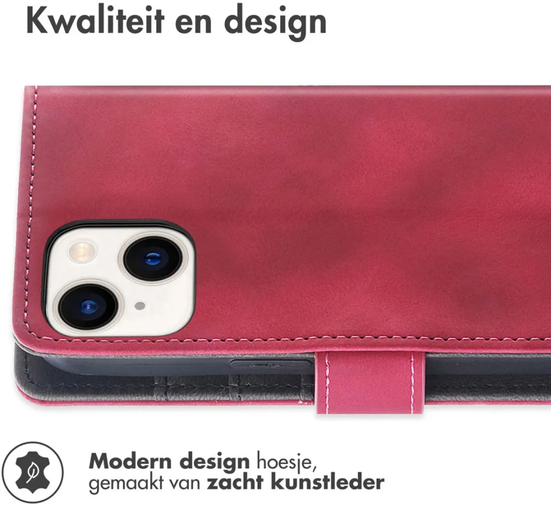 Imoshion Hoesje iPhone 15 Bookcase Rood - 3 Pasjes - afbeelding 6 van 6