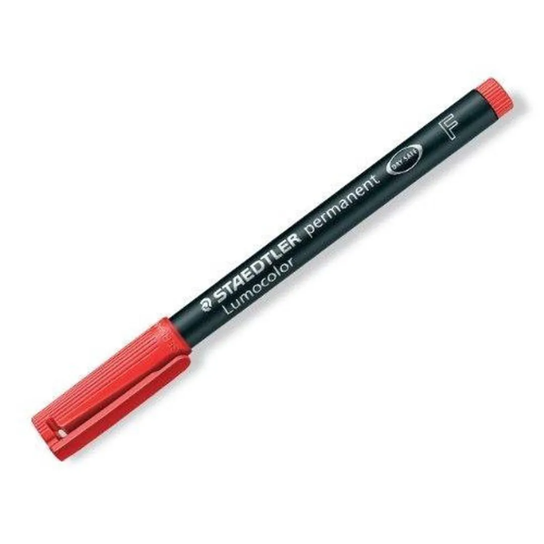 STAEDTLER Lumocolor 318 Permanent Viltstift - Rood - 10 Stuks