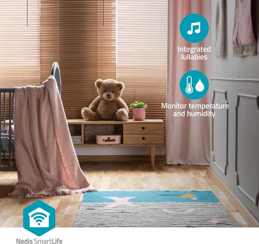 Nedis SmartLife WIFICI30CGY Beveiligingscamera Binnen - 1080p - Grijs