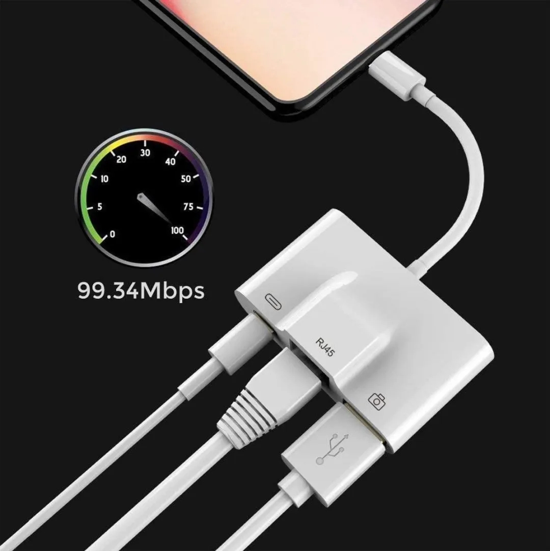 NÖRDIC LGN-107 Lightning naar USB-A Adapter - Wit