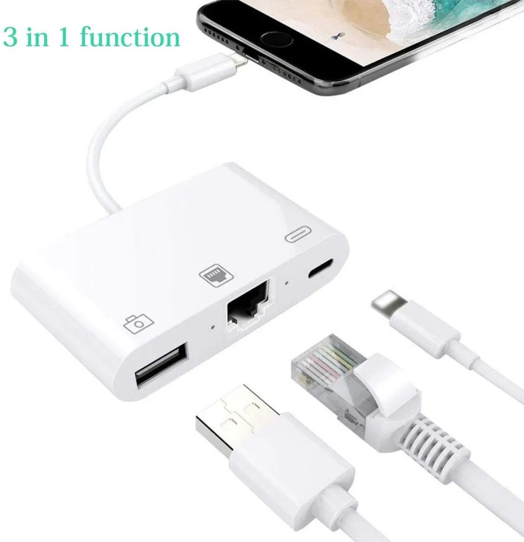 NÖRDIC LGN-107 Lightning naar USB-A Adapter - Wit
