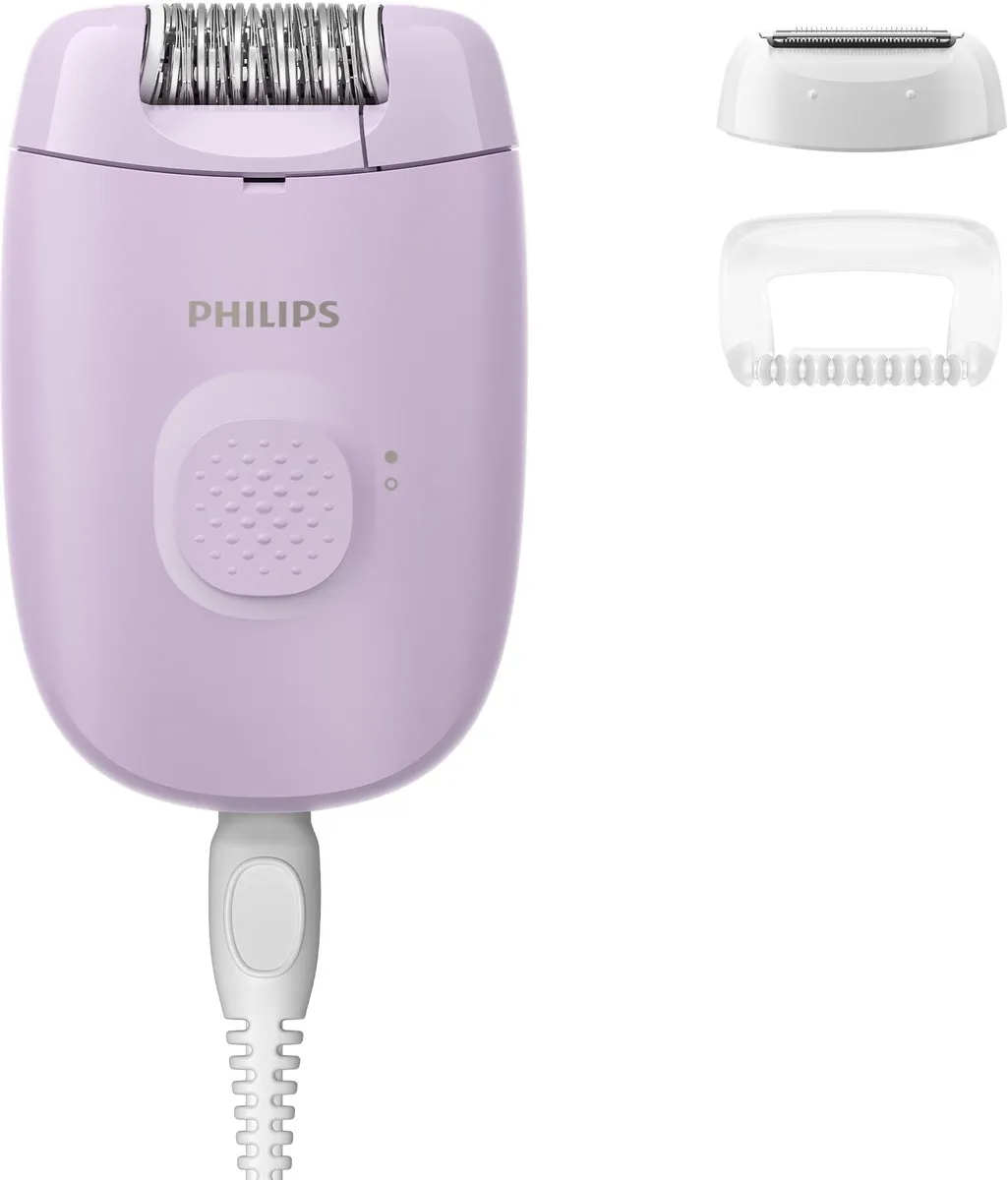 Philips Series 2000 Epilator en Scheerapparaat met massagekapje - langdurig haarvrij - Paars - Met snoer - BRE237/00