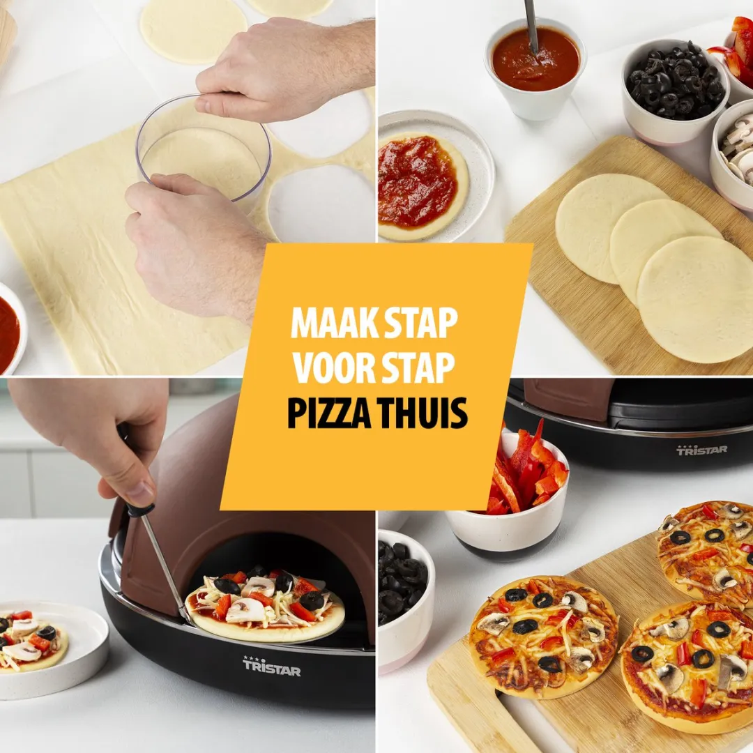 Tristar Pizza Festa PZ-9154 Gourmetset 4 Personen - 900W - afbeelding 4 van 6