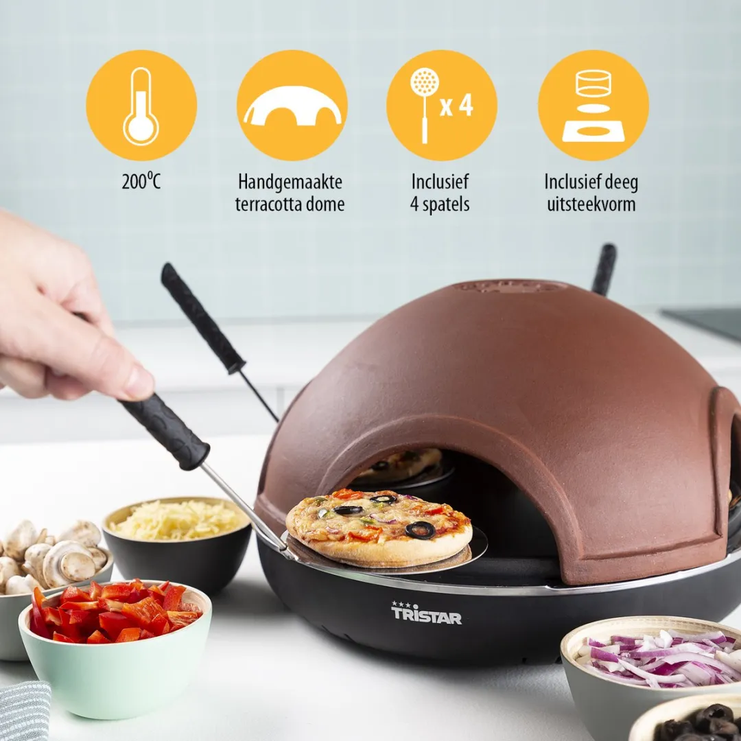 Tristar Pizza Festa PZ-9154 Gourmetset 4 Personen - 900W - afbeelding 5 van 6