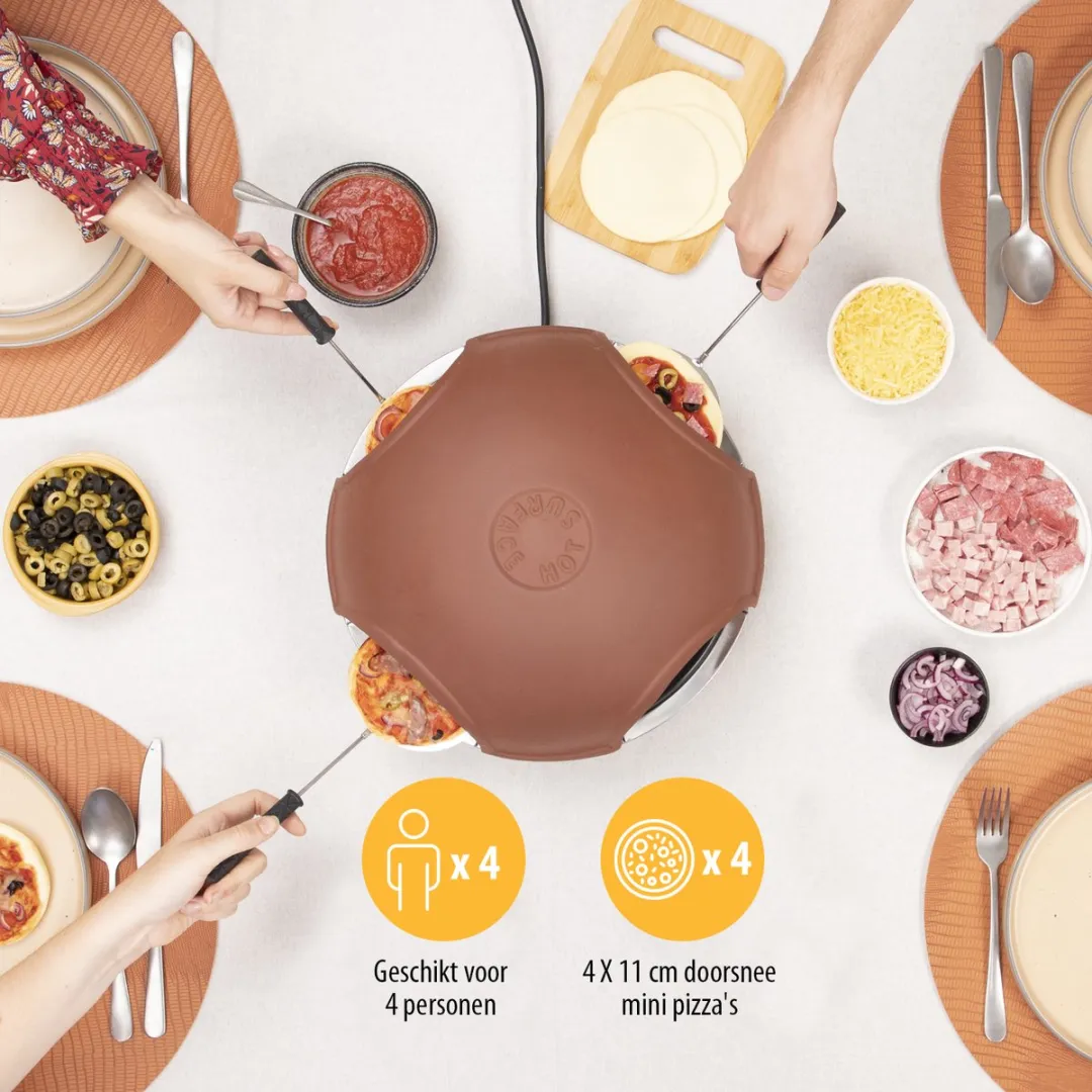 Tristar Pizza Festa PZ-9154 Gourmetset 4 Personen - 900W - afbeelding 3 van 6
