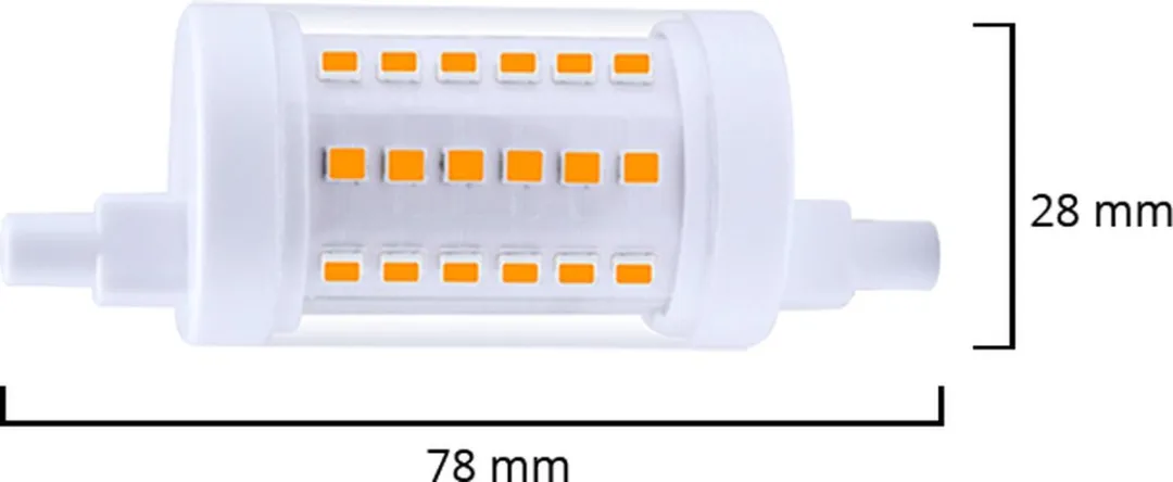Lybardo - R7s LED staaflamp - 78 mm - 7.5W Dimbaar - 3000K modern Warmwit Licht