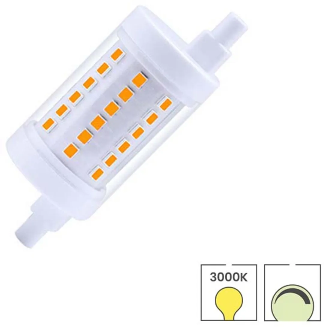 Lybardo - R7s LED staaflamp - 78 mm - 7.5W Dimbaar - 3000K modern Warmwit Licht