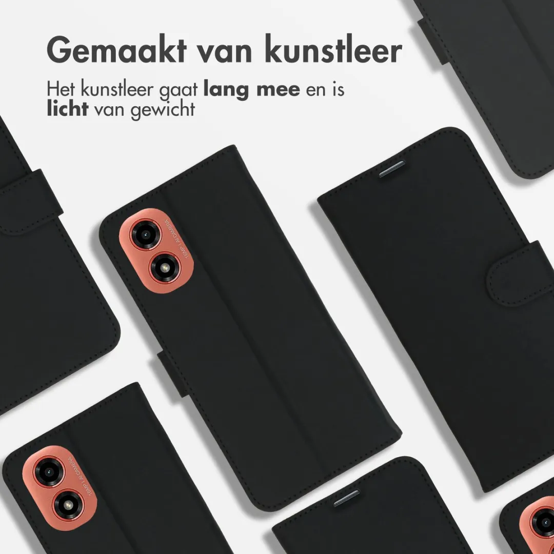 Accezz Hoesje Motorola Moto G04/G24 - 3 Pasjes - Zwart
