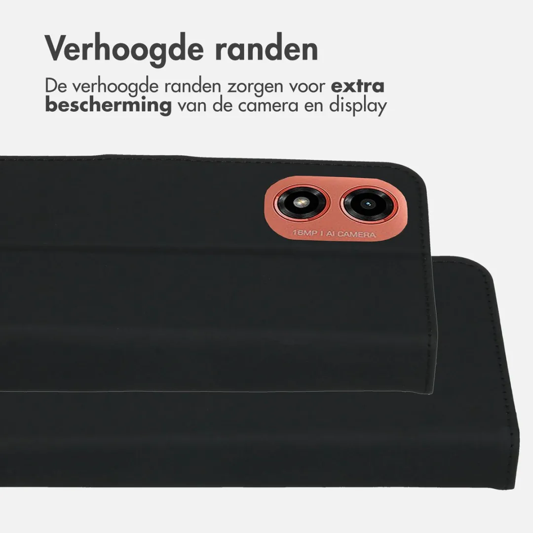Accezz Hoesje Motorola Moto G04/G24 - 3 Pasjes - Zwart